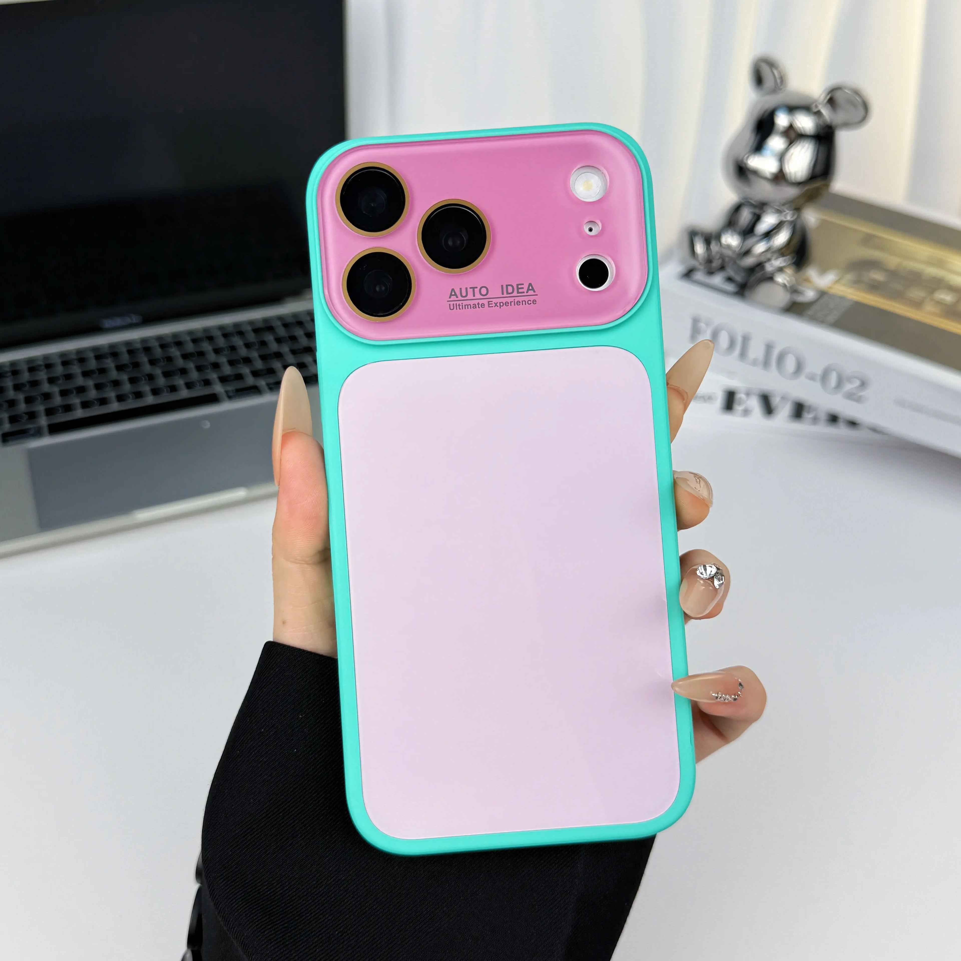 Dopamine-Inspired Candy Colored Crystal Phone Case with Full Lens Protection, Anti-Drop and Wear-Resistant Design for iPhone 17 Pro Max, 16, 15, 14, 13 - A204