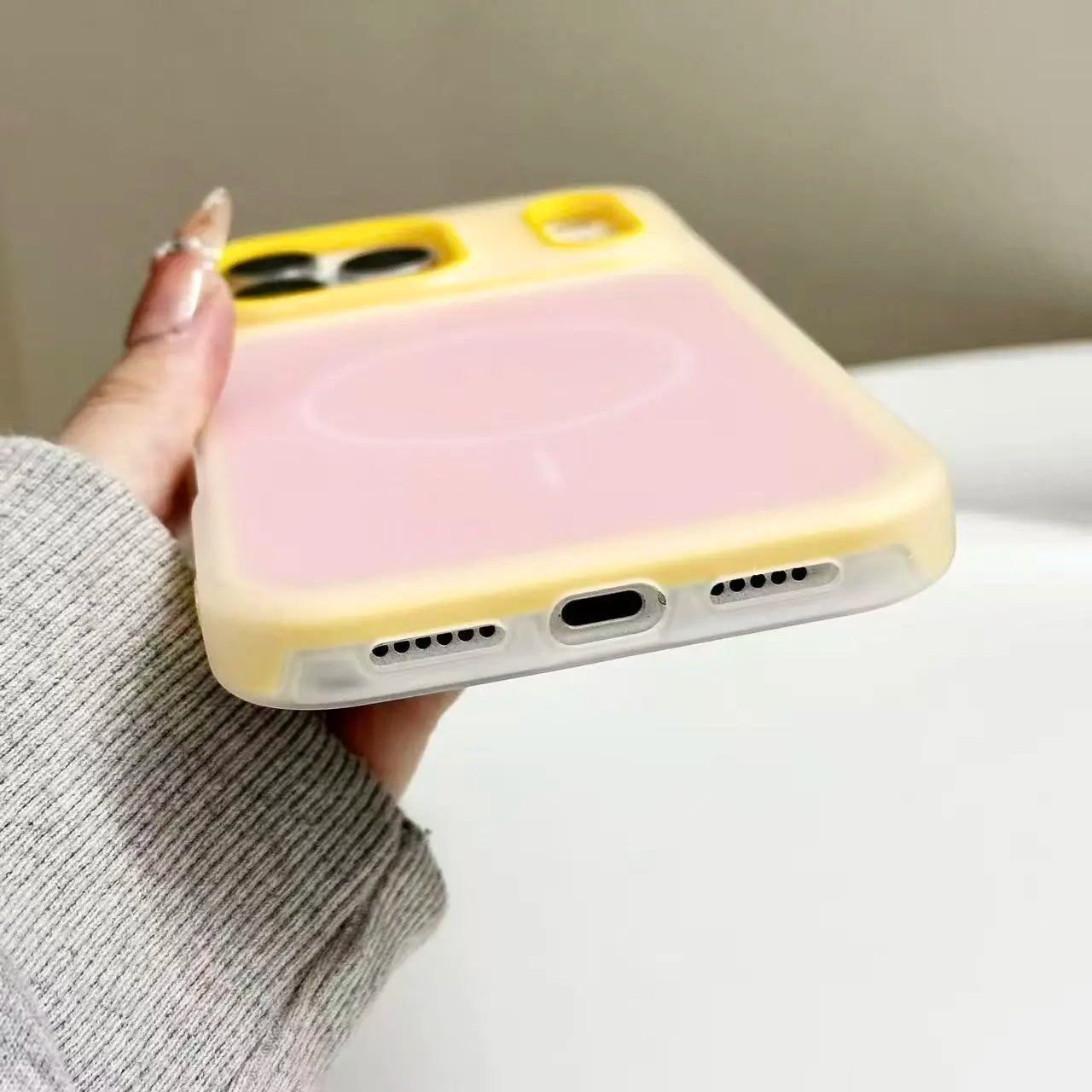 HISTORYOO Magnetic Defender 2-in-1 Dual Layer Soft Matte Clear Silicone and Candy Color-Blocking PC Hybrid Case for iPhone 17 Pro Max, 16 Pro, 15, 14 Plus, 13, 12, 11 Pro - Frosted Shockproof Bumper with MagSafe Wireless Charging Compatibility