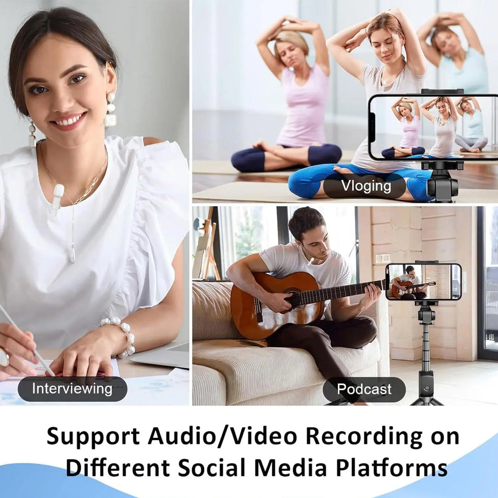 Professional Wireless Lavalier Microphone - USB Rechargeable Plug-and-Play Lapel Mic for Mobile Video Recording, Teaching, Interviews, and Podcasts