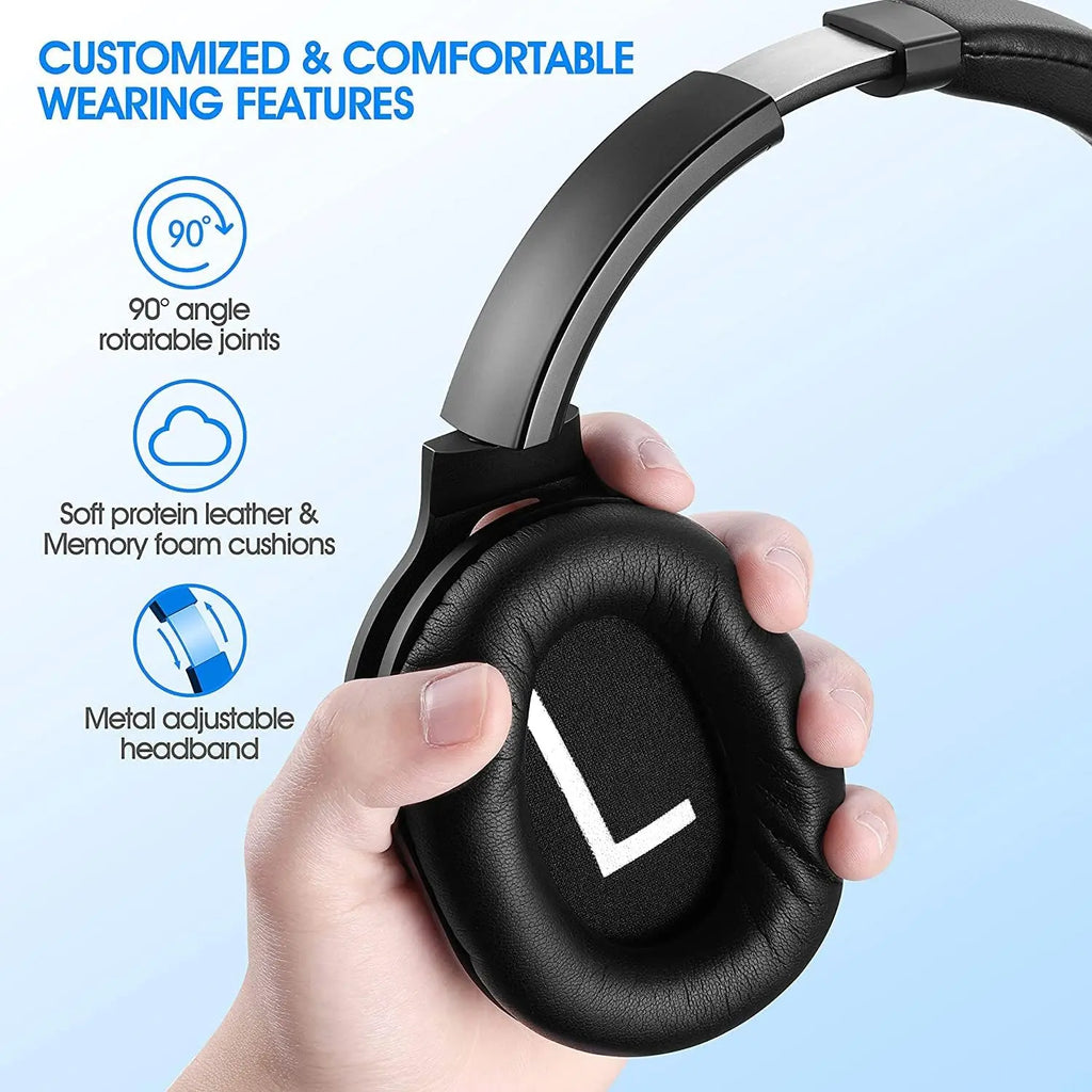 ZIHNIC PN9 Wireless Bluetooth Active Noise Cancelling Headphones - Foldable Over-Ear Sport Headset with Long Battery Life and Waterproof Design