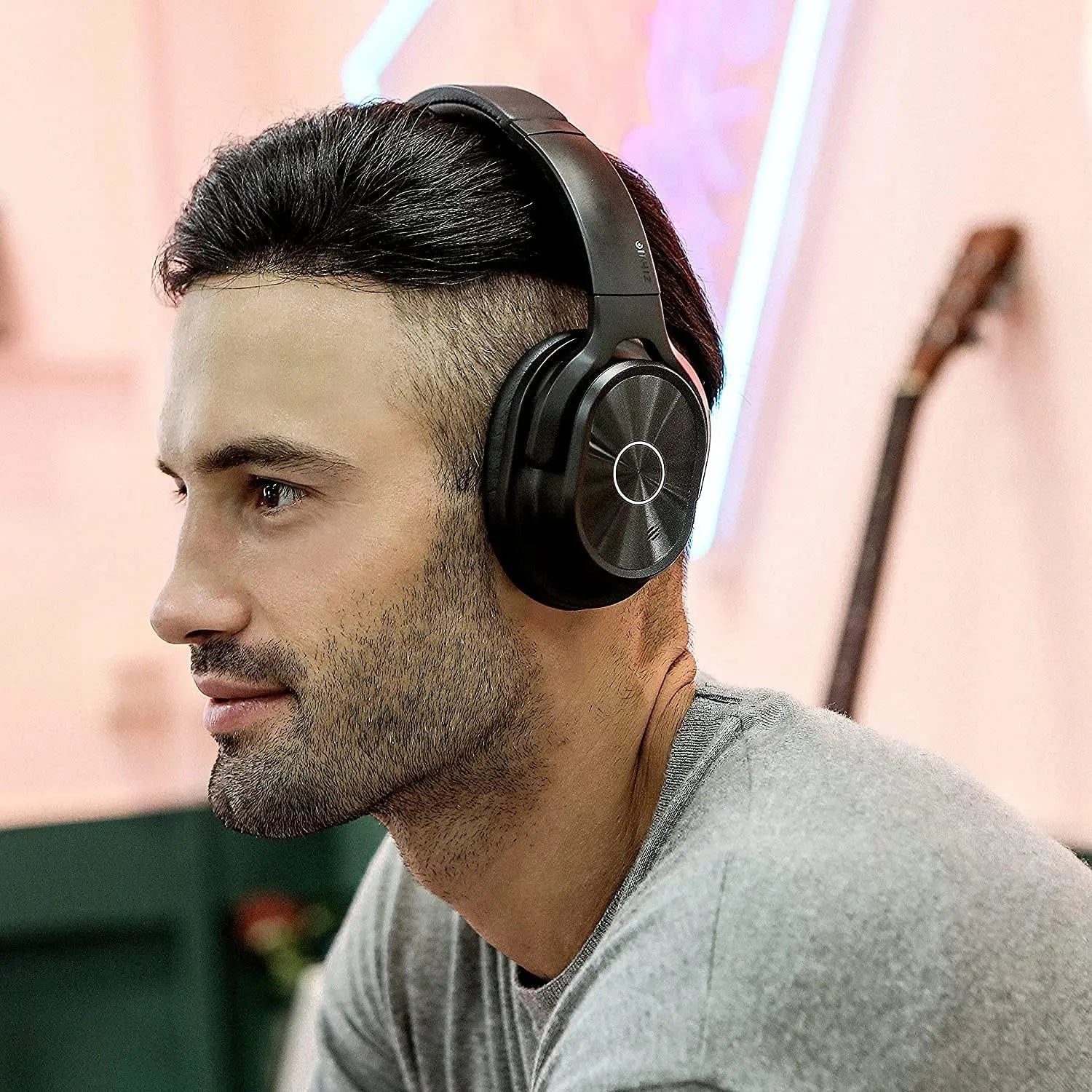 ZIHNIC PN9 Wireless Bluetooth Active Noise Cancelling Headphones - Foldable Over-Ear Sport Headset with Long Battery Life and Waterproof Design