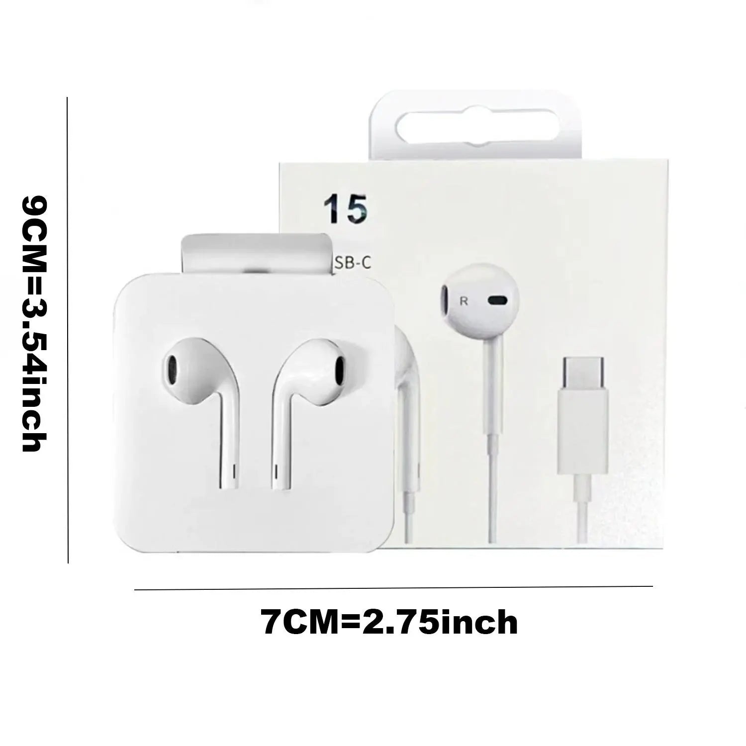 Type-C Wired Semi-In-Ear Earbuds with Hi-Fi Stereo Sound, Integrated Microphone, and Volume Control – Lightweight and Portable Design for Samsung Galaxy and iPhone 15/16 Pro Devices