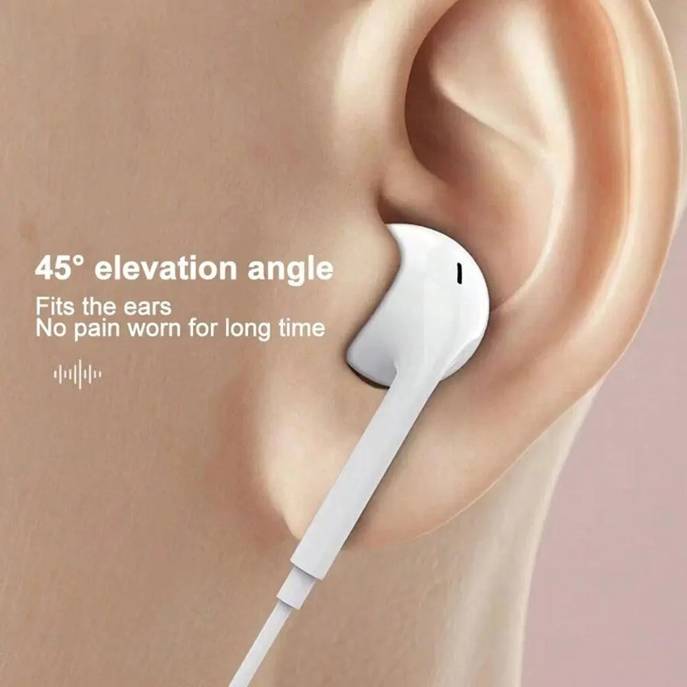 Type-C Wired Semi-In-Ear Earbuds with Hi-Fi Stereo Sound, Integrated Microphone, and Volume Control – Lightweight and Portable Design for Samsung Galaxy and iPhone 15/16 Pro Devices