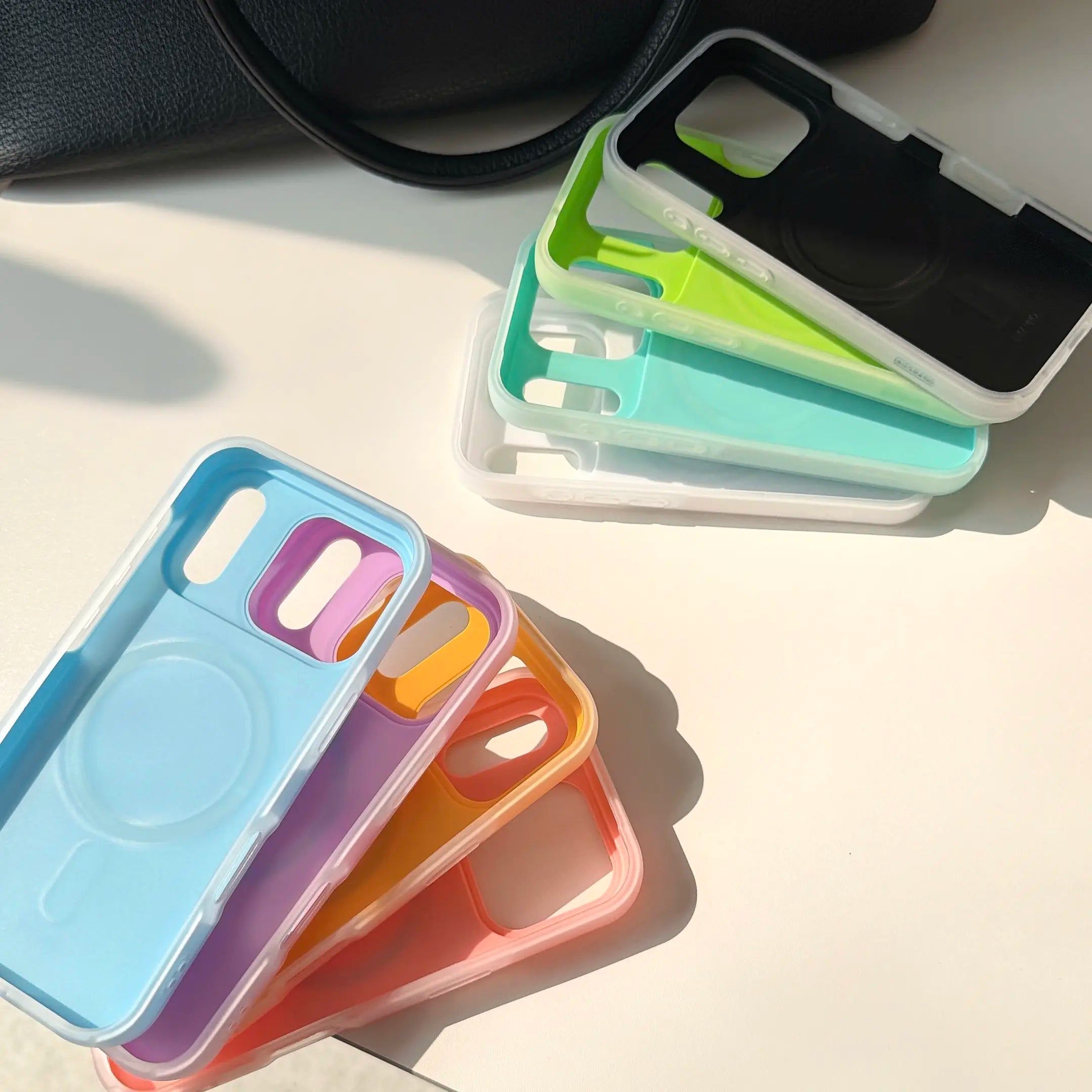 HISTORYOO Magnetic Defender 2-in-1 Dual Layer Soft Matte Clear Silicone and Candy Color-Blocking PC Hybrid Case for iPhone 17 Pro Max, 16 Pro, 15, 14 Plus, 13, 12, 11 Pro - Frosted Shockproof Bumper with MagSafe Wireless Charging Compatibility