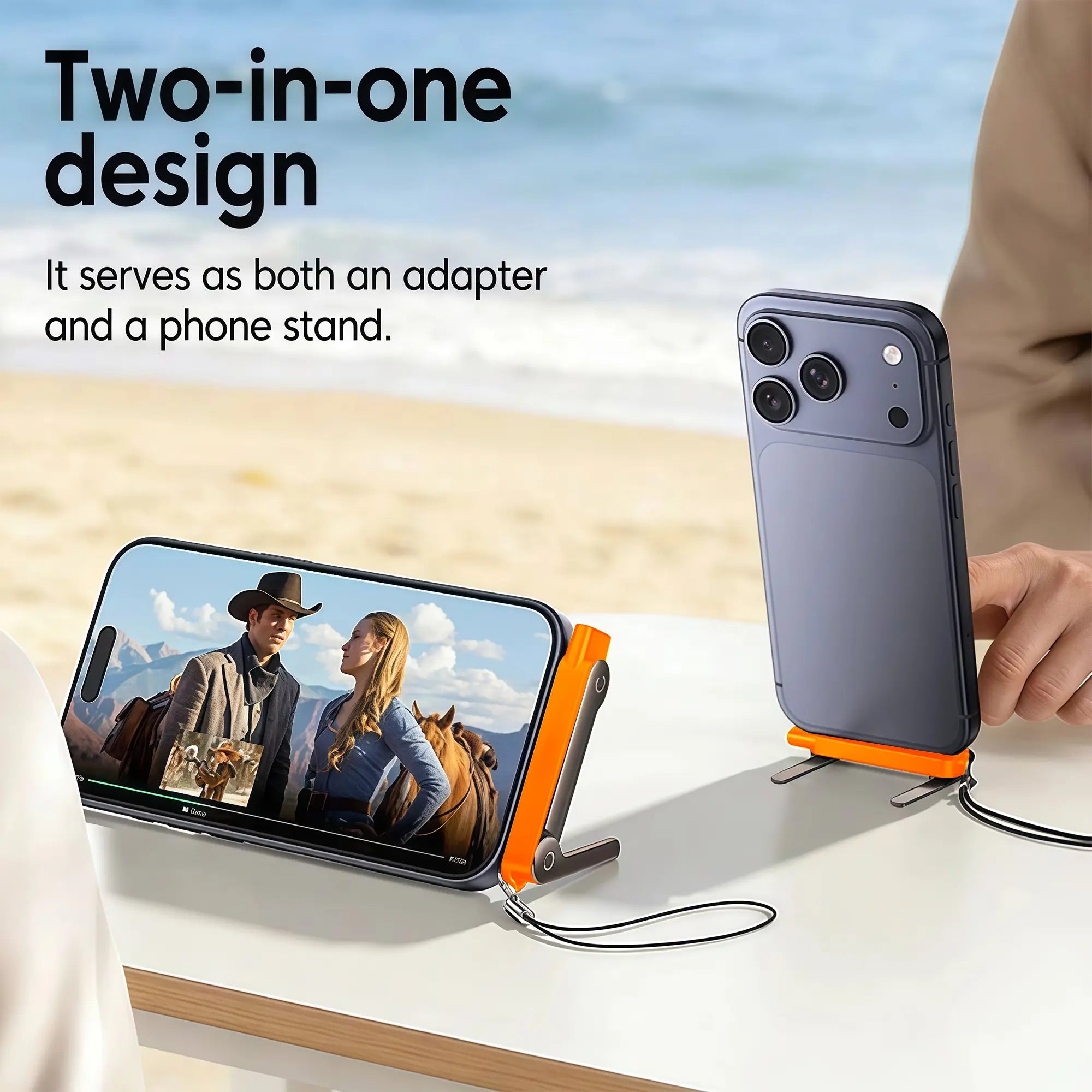 MOJUE 240W Fast Charging Cable with Invisible Stand, 90-Degree Angled USB C to USB C Flat Cable (4.9FT) Compatible with iPhone 15/16/17 Series and Samsung S26/S25