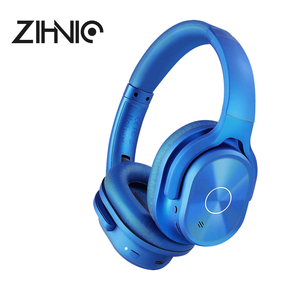 ZIHNIC PN9 Wireless Bluetooth Active Noise Cancelling Headphones - Foldable Over-Ear Sport Headset with Long Battery Life and Waterproof Design
