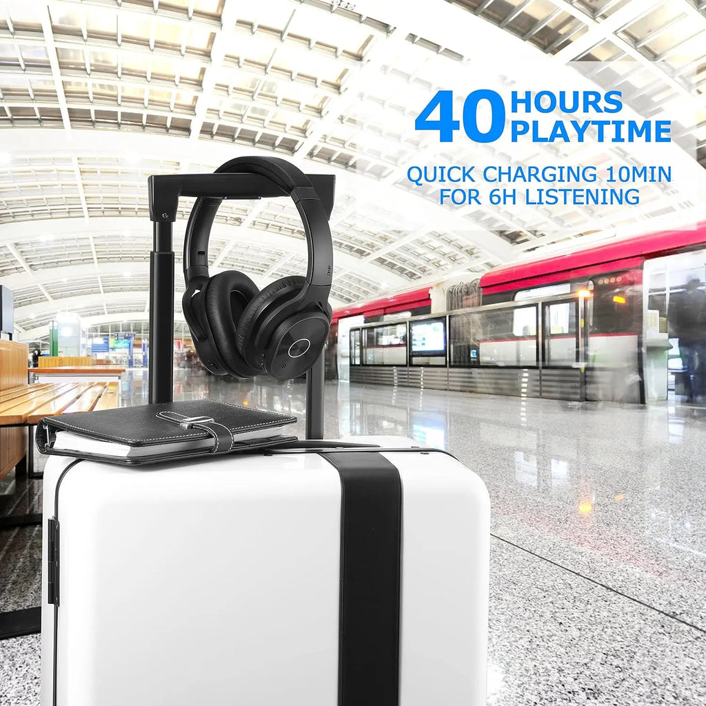 ZIHNIC PN9 Wireless Bluetooth Active Noise Cancelling Headphones - Foldable Over-Ear Sport Headset with Long Battery Life and Waterproof Design