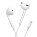 Type-C Wired Semi-In-Ear Earbuds with Hi-Fi Stereo Sound, Integrated Microphone, and Volume Control – Lightweight and Portable Design for Samsung Galaxy and iPhone 15/16 Pro Devices