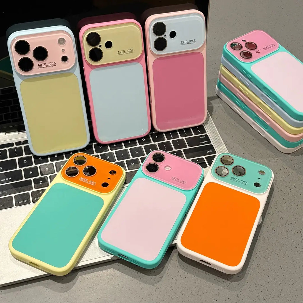 Dopamine-Inspired Candy Colored Crystal Phone Case with Full Lens Protection, Anti-Drop and Wear-Resistant Design for iPhone 17 Pro Max, 16, 15, 14, 13 - A204