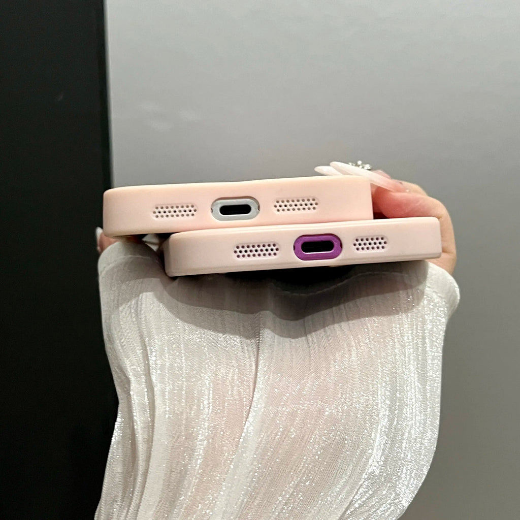Minimalist Textured Faux Leather Phone Case for All iPhone Models with Shock-Absorbing Protection and Letter C Pattern, Perfect for Commuting and Campus Use