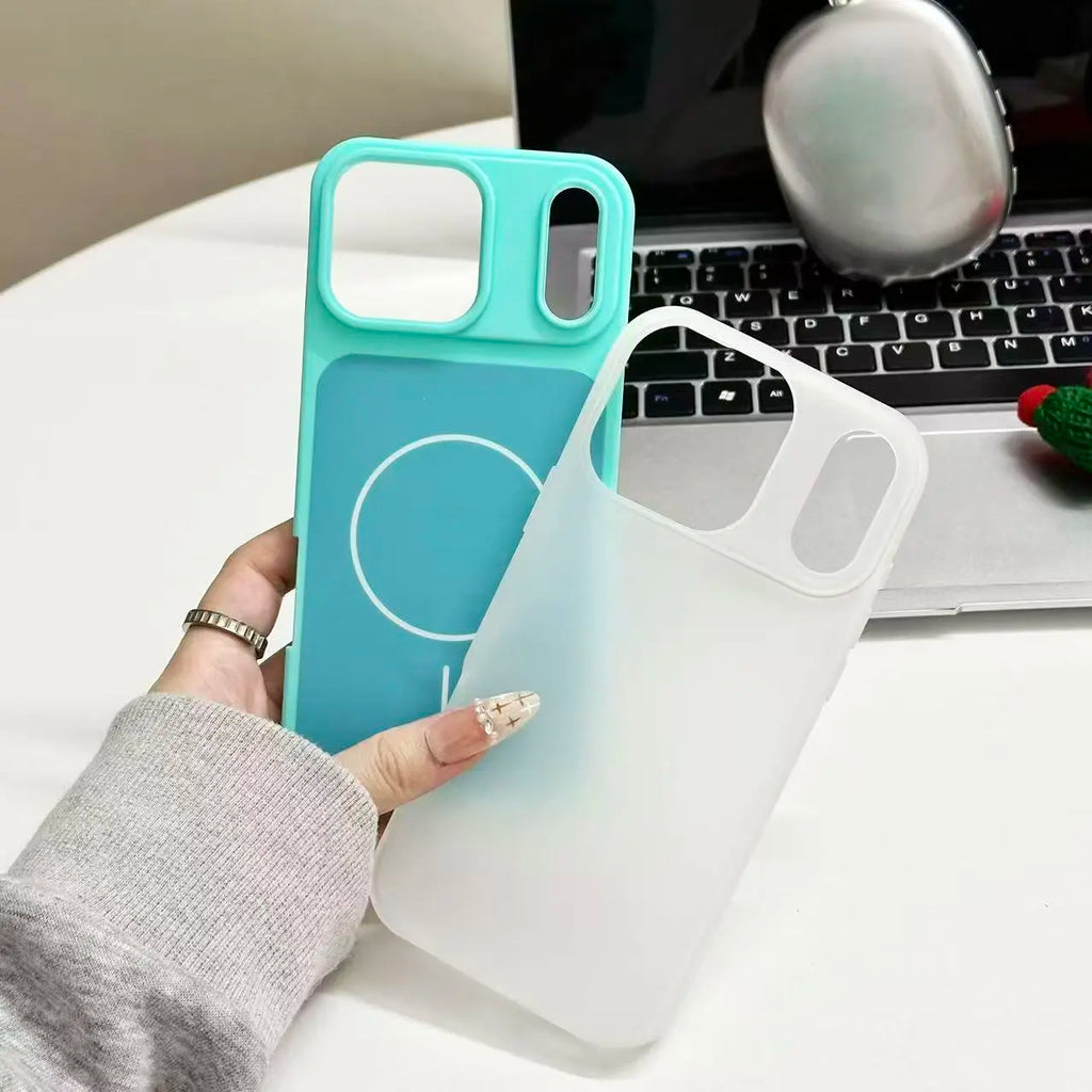 HISTORYOO Magnetic Defender 2-in-1 Dual Layer Soft Matte Clear Silicone and Candy Color-Blocking PC Hybrid Case for iPhone 17 Pro Max, 16 Pro, 15, 14 Plus, 13, 12, 11 Pro - Frosted Shockproof Bumper with MagSafe Wireless Charging Compatibility